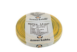 1,5 MM NYA ÖZNUR SARI YEŞİL KABLO - ÖZNUR