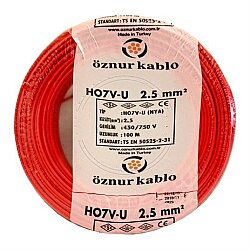 Öznur H07V-K (NYAF) 2,5 mm 450/750 V Eca Kangal - ÖZNUR