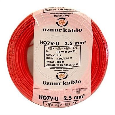 Öznur H07V-K (NYAF) 2,5 mm 450/750 V Eca Kangal - 1